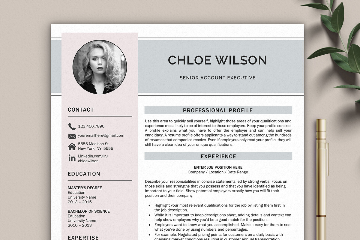 Modern Resume Template Word, a Resume Template by Klamp Studio (Photo 9 of 10)