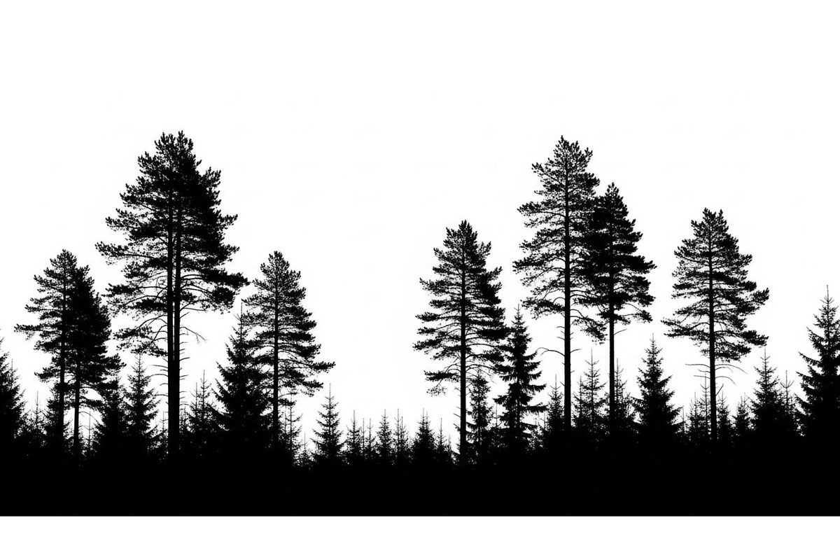 Woodland & Forest Tree Silhouettes B, an Illustration by jahid234 (Photo 6 of 41)