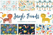 Jungle friends elements & patterns, a Pattern Graphic by Inna Moreva (Thumbnail 1 of 11)