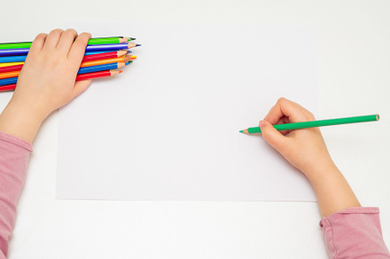 Child is drawing by colored pencils containing child, drawing, and kid, an Arts & Entertainment Photo by okskukuruza