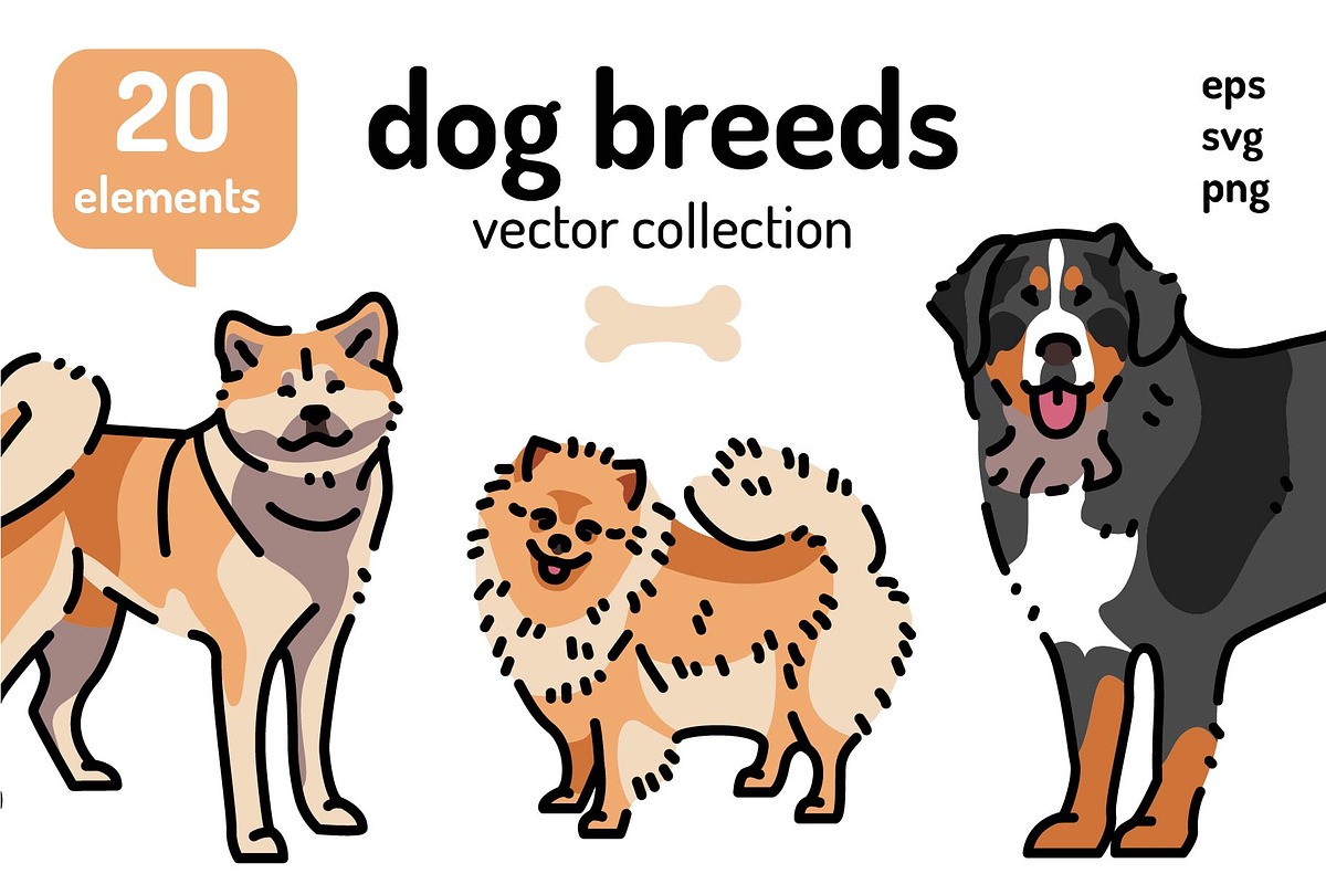 Breed dogs icons set, an Animal Illustration by Backwoods_studio (Photo 1 of 10)