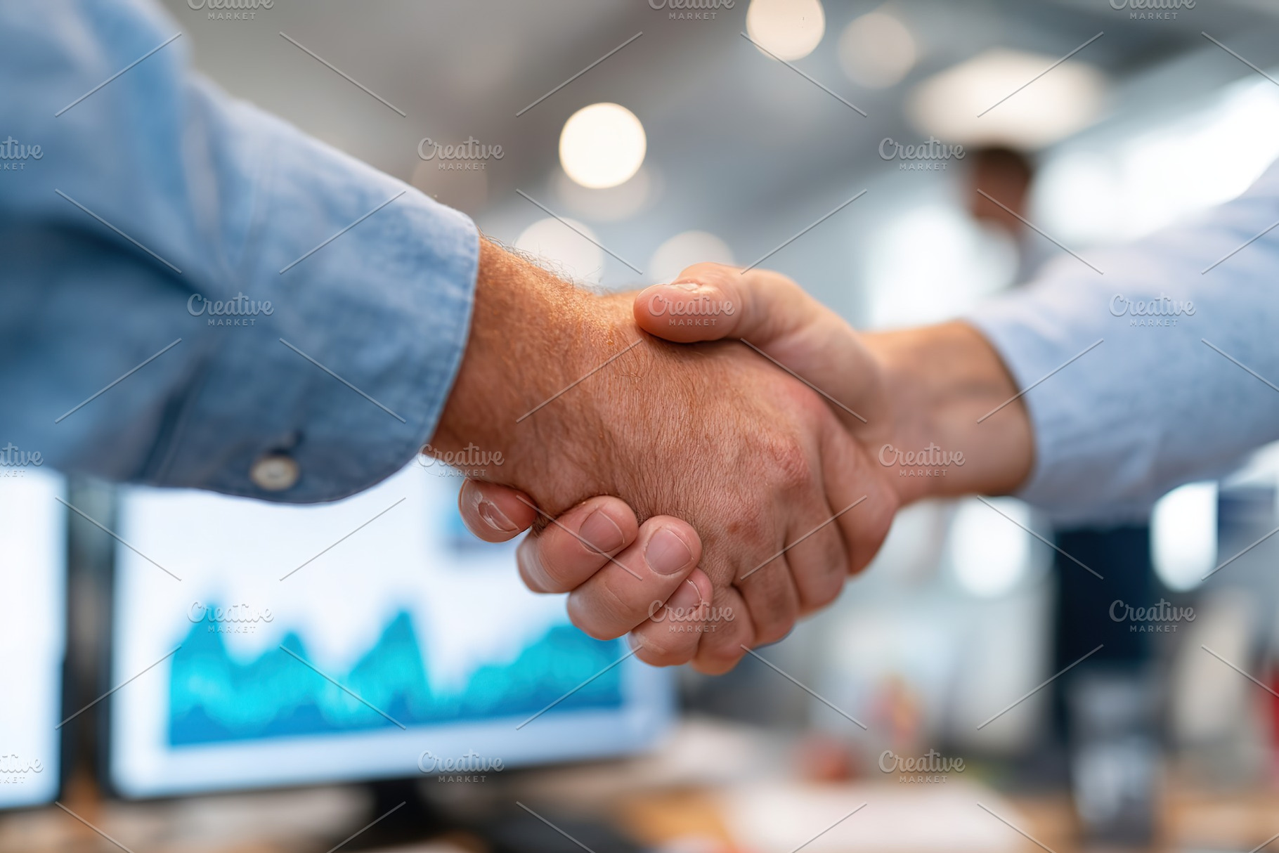 Handshake signifies collaboration between startup CEO and investor in modern of, a Photo by AlyaAnd