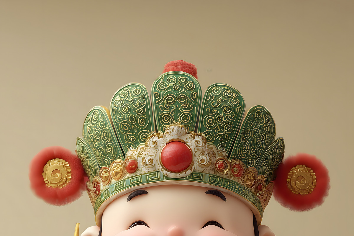 Cute Chinese God of Wealth Figurine, a Seasonal Illustration by Slonme