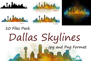 10x Files Pack Dallas City Skyline