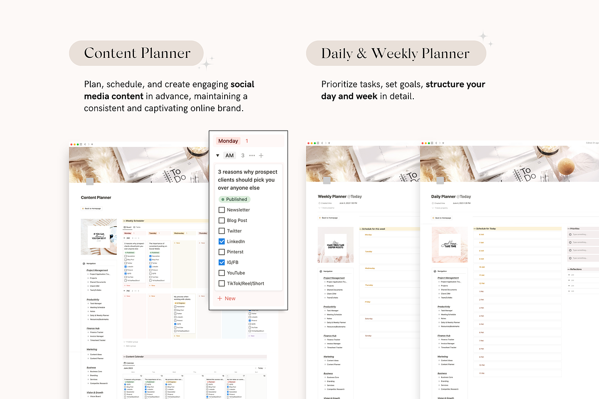 Notion Freelancer Business Planner, a Stationery Template by TheCoastlineStudio (Photo 7 of 10)