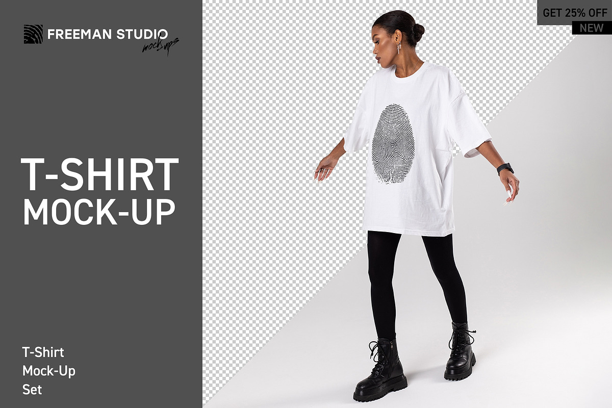 T-Shirt Mock-Up Set, a Shirt Mockup by Freeman Studio (Photo 1 of 15)