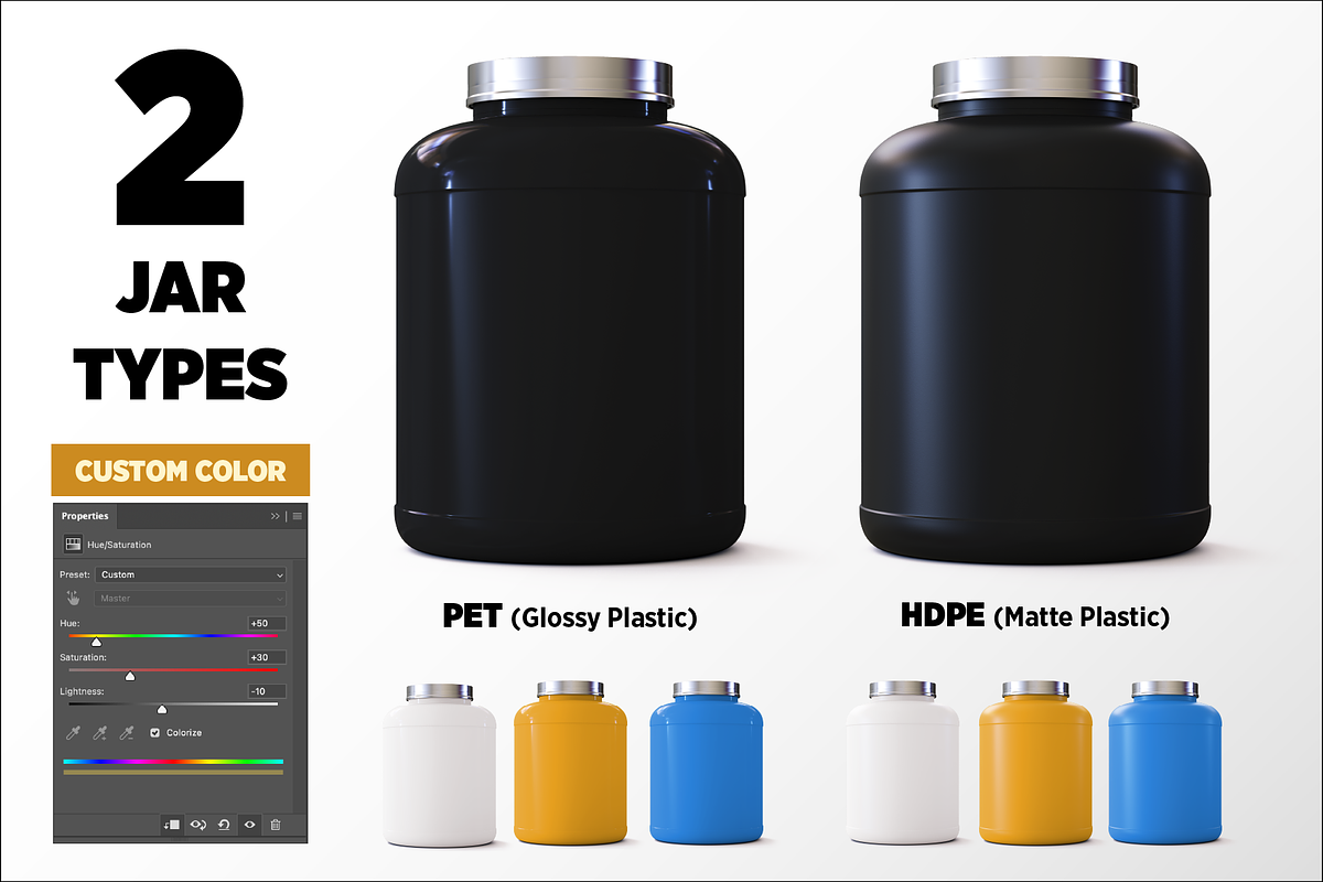 5lb Whey Protein Jar Mockup A1-Pro, a Packaging Mockup by Design Warlord (Photo 3 of 16)