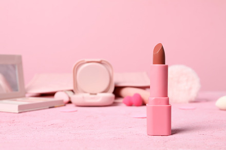Concept of female accessories, different cosmetics, space for te, a Beauty & Fashion Photo by AtlasStudio PRO