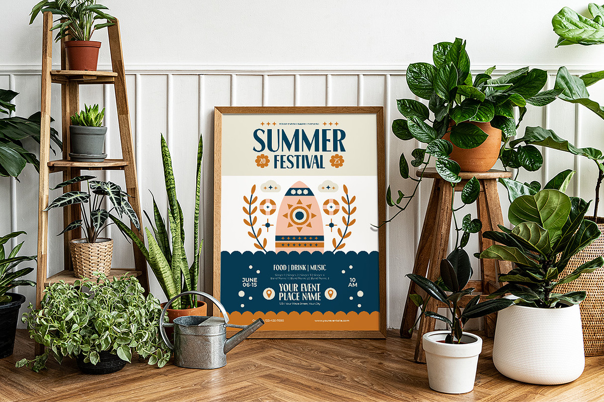 Folk Art Summer Festival Flyer, a Flyer Template by Hole Hope Design (Photo 2 of 5)