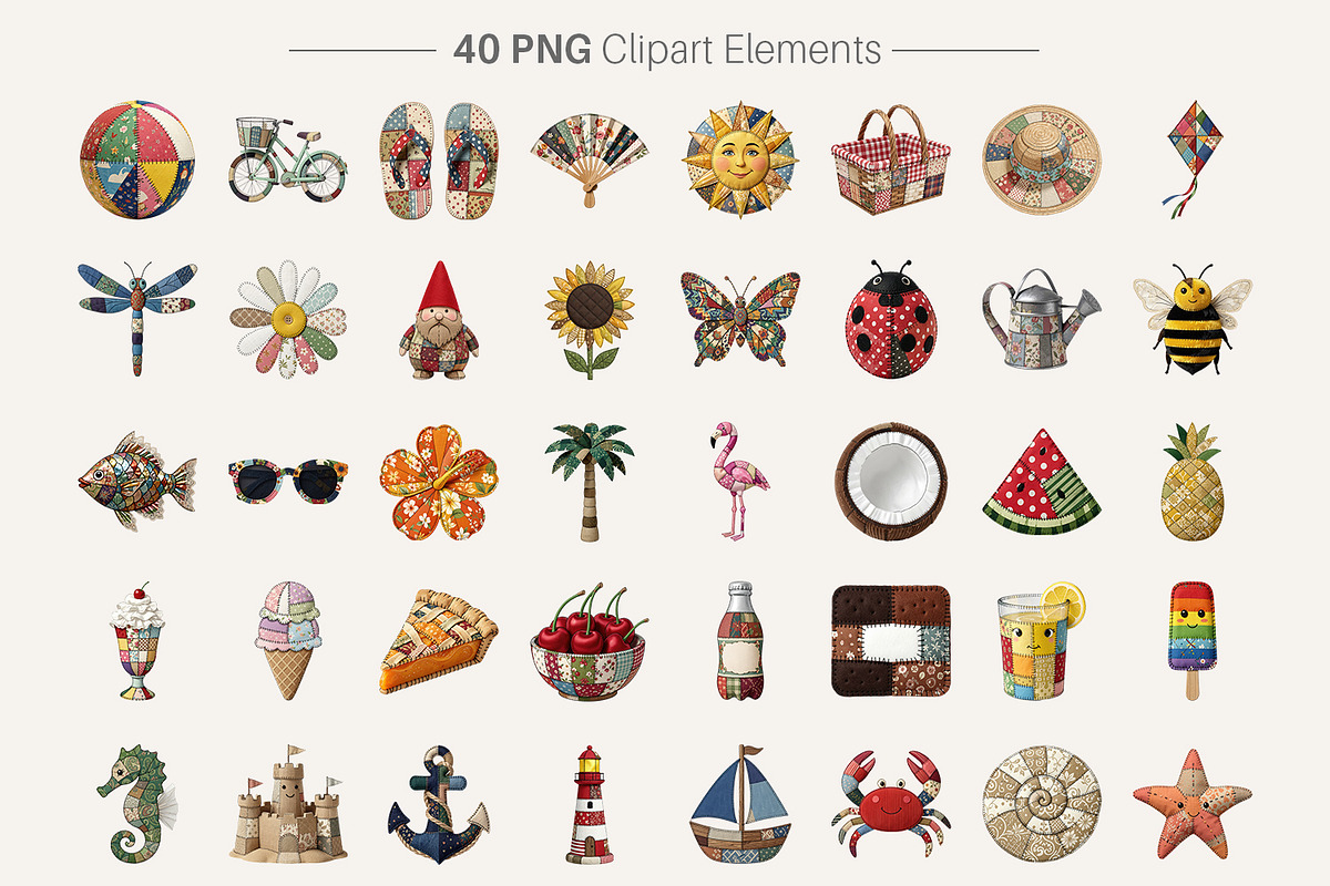 Summer Patchwork Sublimation, a Seasonal Illustration by Artnoy (Photo 2 of 18)