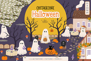 Cottagecore Halloween graphics