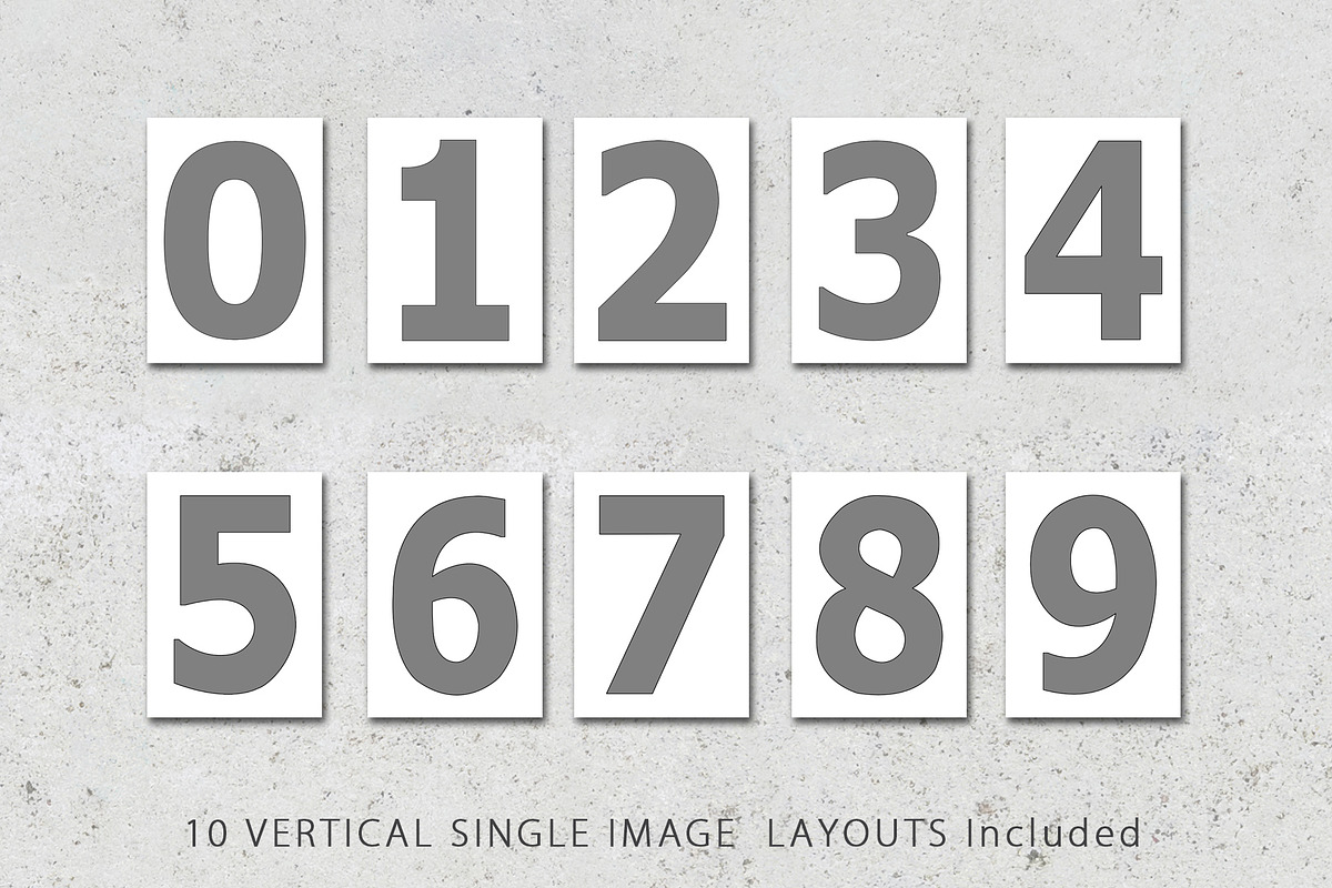12x12 Number Photo Collage Templates, a Marketing Template by Loveurstyle Designs (Photo 3 of 5)