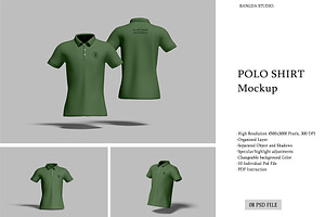 Polo Shirt Mockup, a Shirt Mockup by Bangdastudio