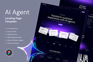 AI Agent Landing Page, a Landing Page Template by AlinaLodina