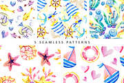 Hello SEA - watercolor collection, an Illustration by Kseniya_design (Thumbnail 6 of 11)