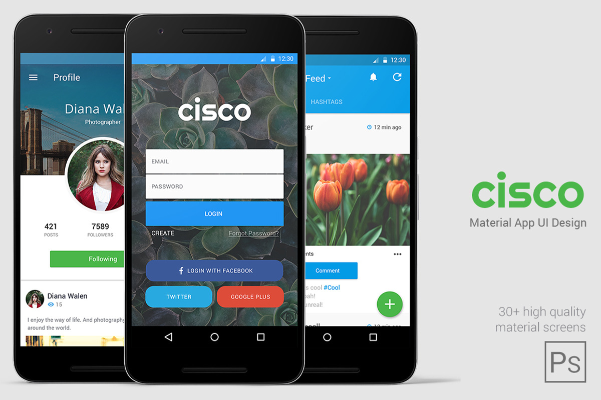 Material App UI - Cisco, an UI Kit Template by Danfe Designs (Photo 1 of 3)