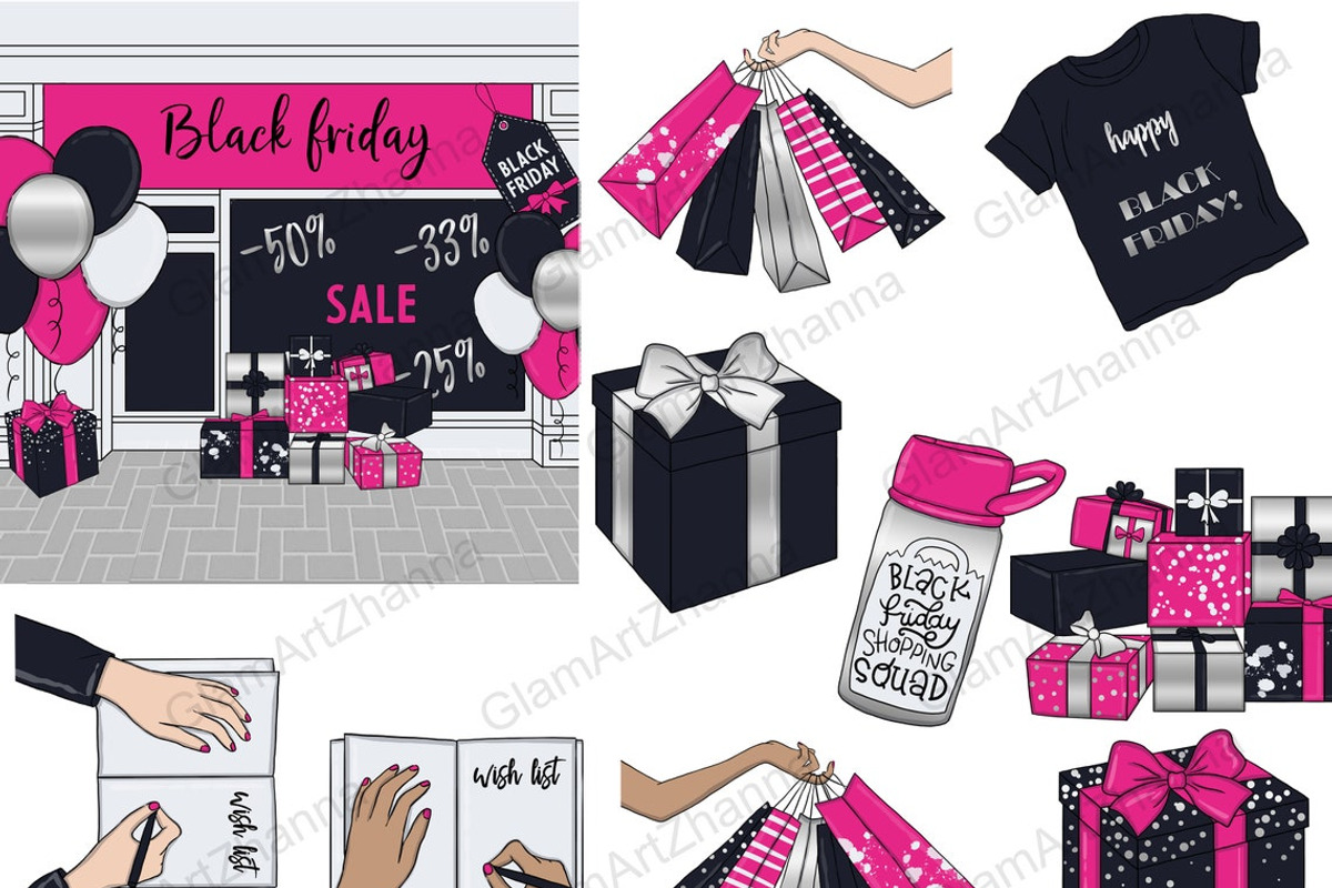 Black Friday Clipart, an Illustration by GlamArtZhanna (Photo 2 of 4)