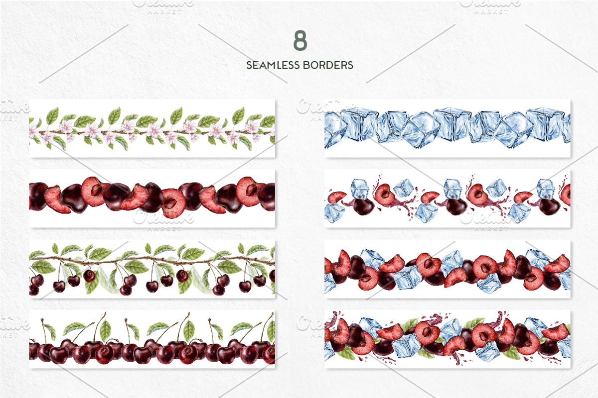 Cherry Watercolor Illustrations, a Food Illustration by Fedulova Art (Photo 12 of 13)