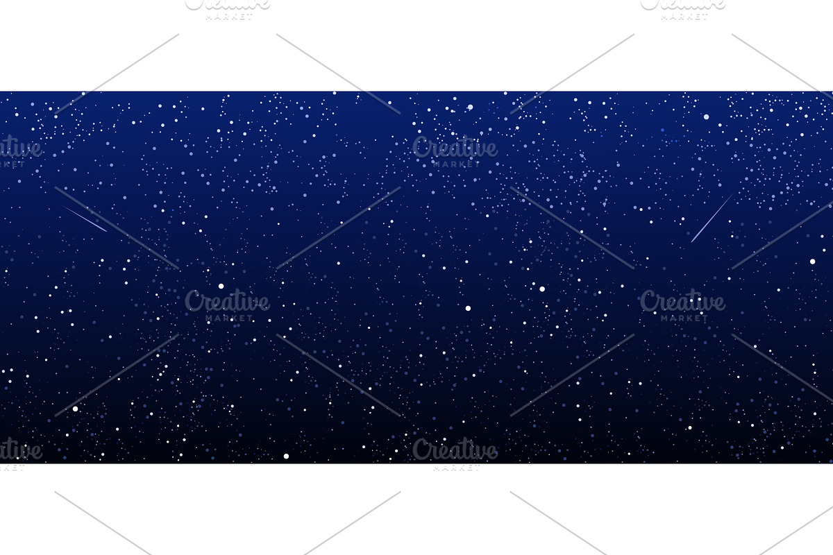 Blue night sky with stars and flying, a Texture Illustration by Flashvector