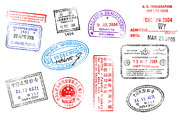 Vector Grunged Passport Stamps | Illustrations ~ Creative Market