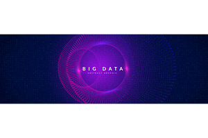 Big Data Wave Abstract Background, a Technology Illustration by Holo Art