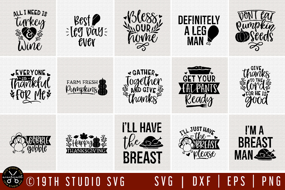 Thanksgiving SVG Bundle Fall Autumn, an Illustration by Craft House SVG (Photo 2 of 3)