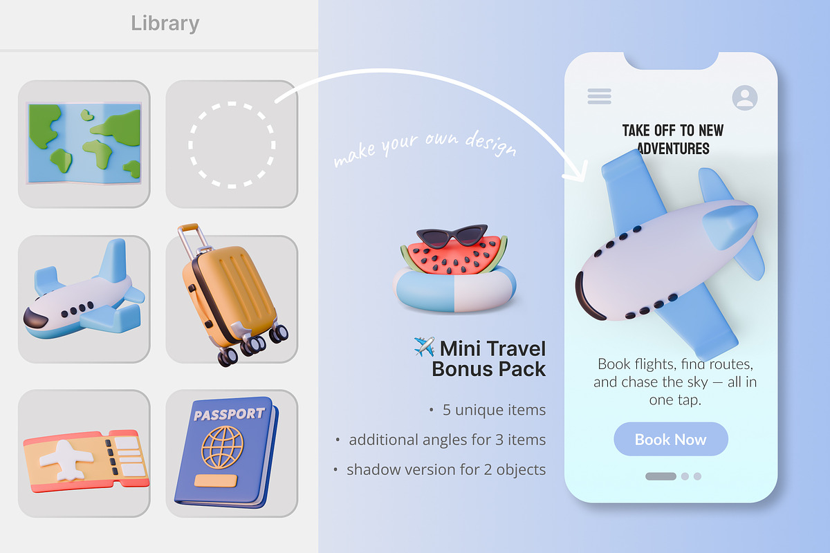 Summer 3D Kit – Objects & Character, an Object 3D Model by KetrinDesigner (Photo 5 of 13)