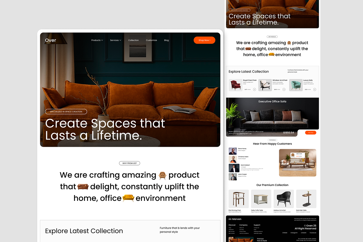 Oven - Furniture Landing Page, a Landing Page Template by Hammad Arif