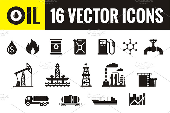 Oil - 16 Vector Icons preview 2