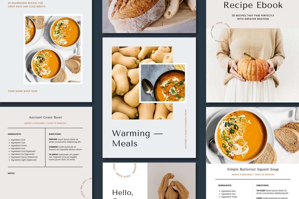Autumn Canva Cookbook Template, a Magazine Template by Erin Cassidy (Photo 2 of 10)
