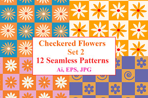 Checkered Flowers Patterns Volume 2