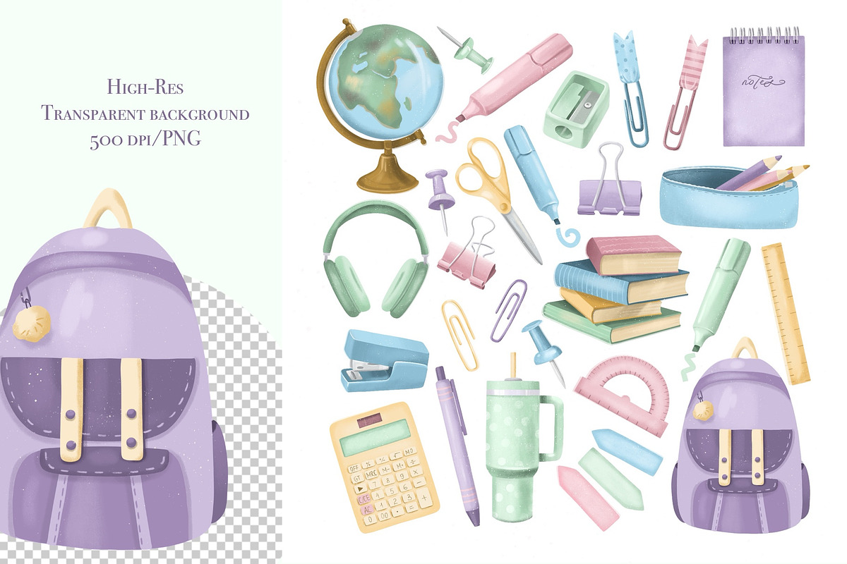 School Clipart, Back to School PNG, an Object Graphic by ArtGiftsStudio (Photo 2 of 3)