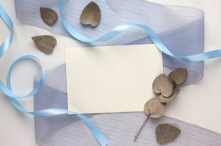 mockup card with hearts & eucalyptus, an Arts & Entertainment Photo by Arymer