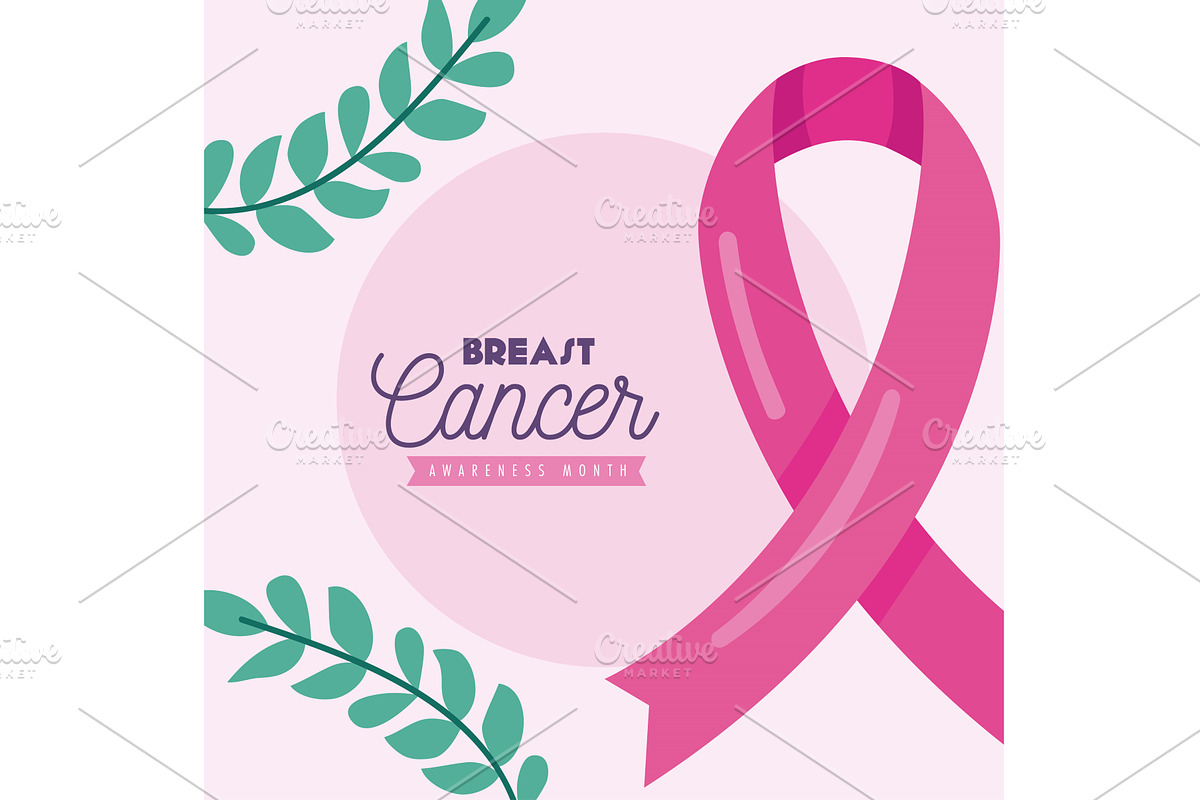breast cancer awareness lettering, a Healthcare Illustration by studiogstock