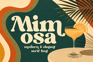 Mimosa - Modern Retro Typeface, a Sans Serif Font by HipFonts
