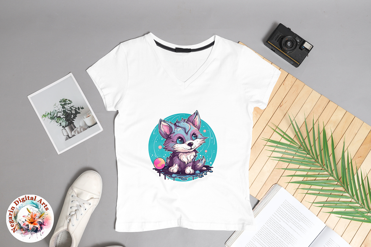 Watercolor Cute Wolf Clipart, an Object Graphic by Negarin Digital Art (Photo 5 of 11)