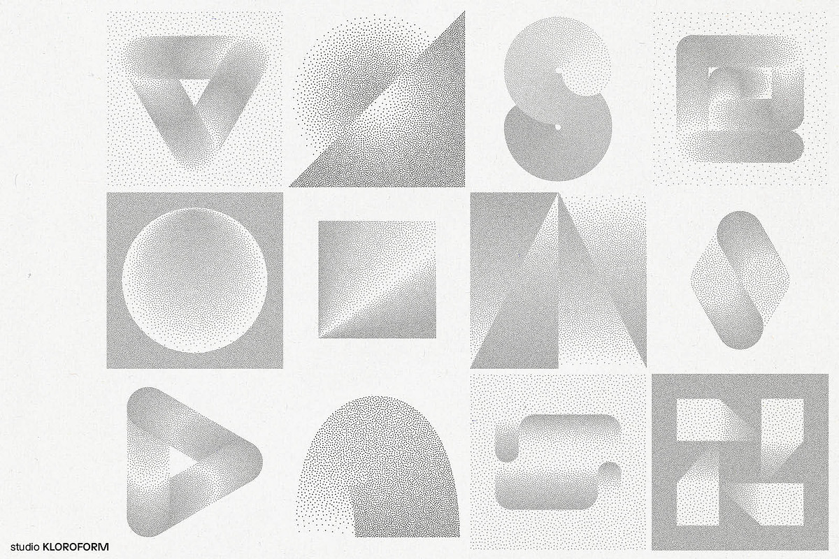 Stipple 2 - 100 dotted objects, an Object Graphic by kloroform (Photo 17 of 21)