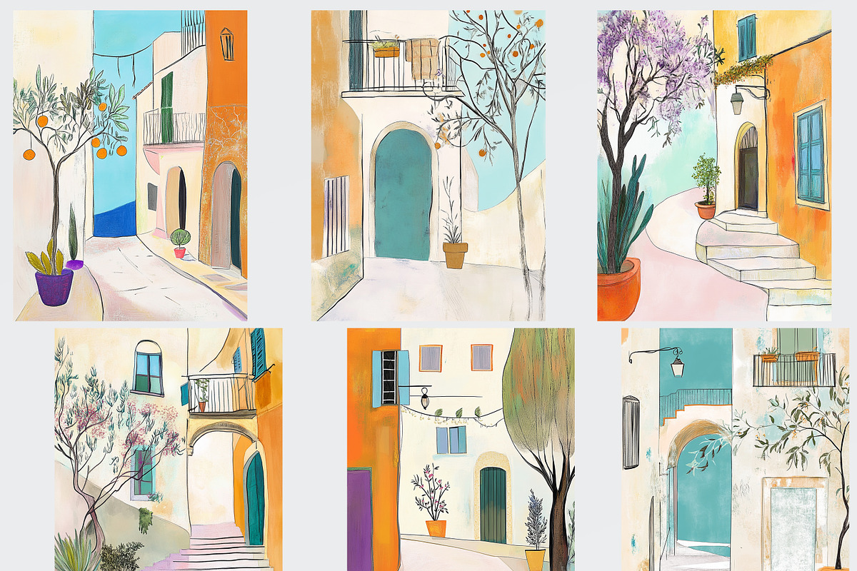 Mediterranean Spring Digital Papers, an Object Illustration by Fusion Dream (Photo 3 of 9)