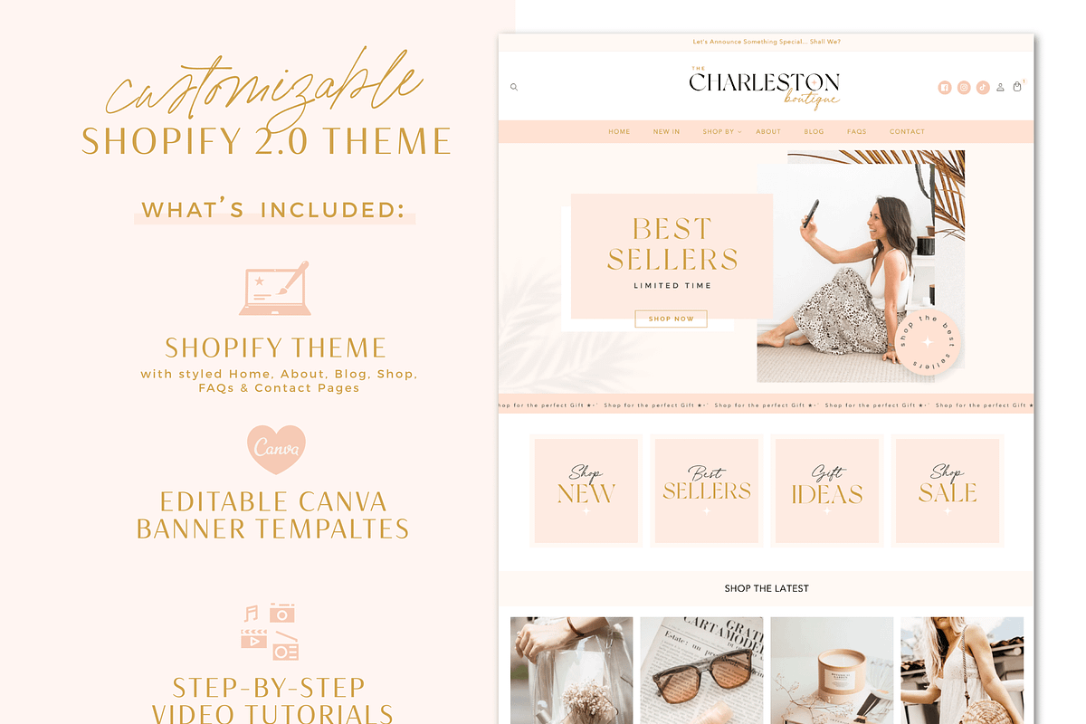Shopify Theme Pink Fashion Boutique, a Shopify Template by Macarons and Mimosas (Photo 2 of 10)