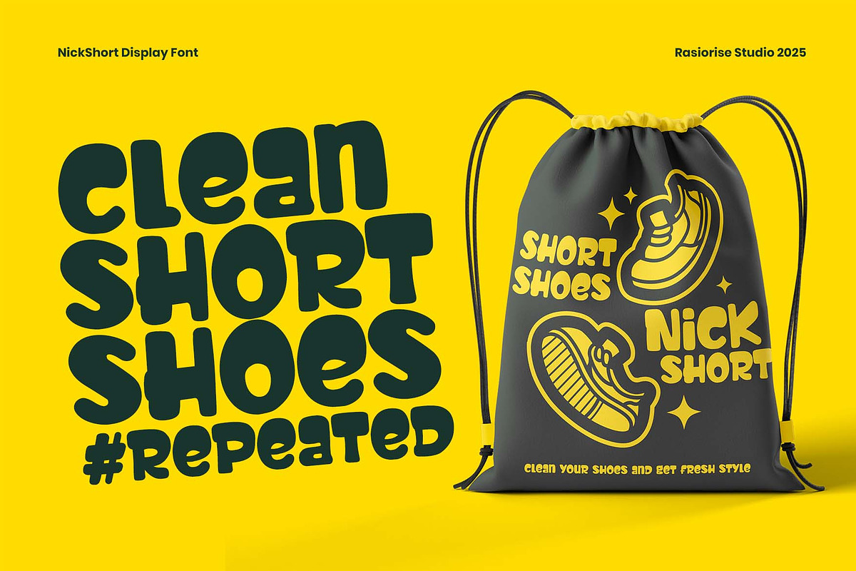 Nick Short a Display Font, a Handwritten Font by Rasiorise Studio (Photo 7 of 12)