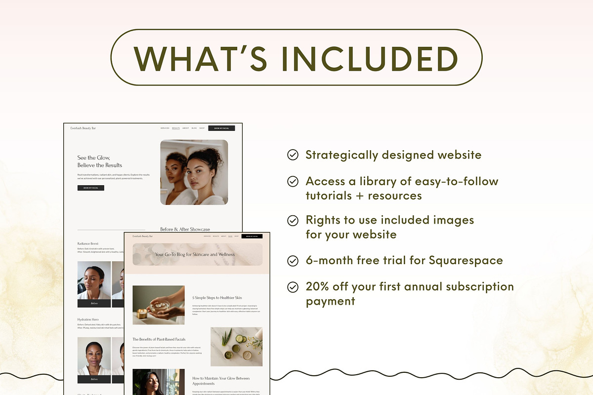 Esthetician Website Template, a Squarespace Template by Pretty Boss Designs (Photo 2 of 6)
