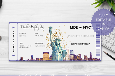 Editable Boarding Pass Template