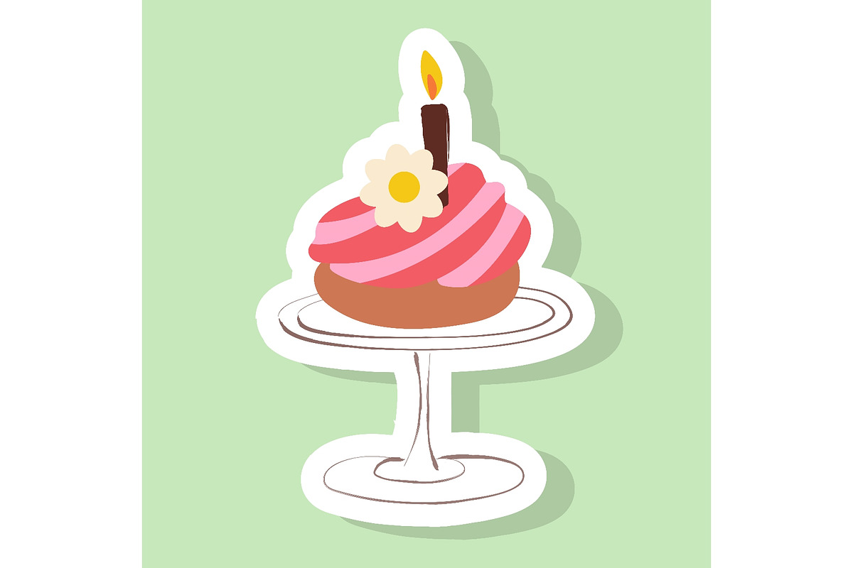 Hand painted bakery set stickers, a Food Illustration by okskukuruza (Photo 1 of 3)
