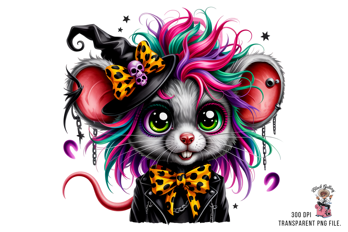 Mouse with Witch Hat PNG Bundle, a Graphic by Clipart Bloom (Photo 4 of 11)