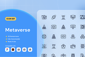 Metaverse Icon Set, an Outline Icon by Nathaya Studio