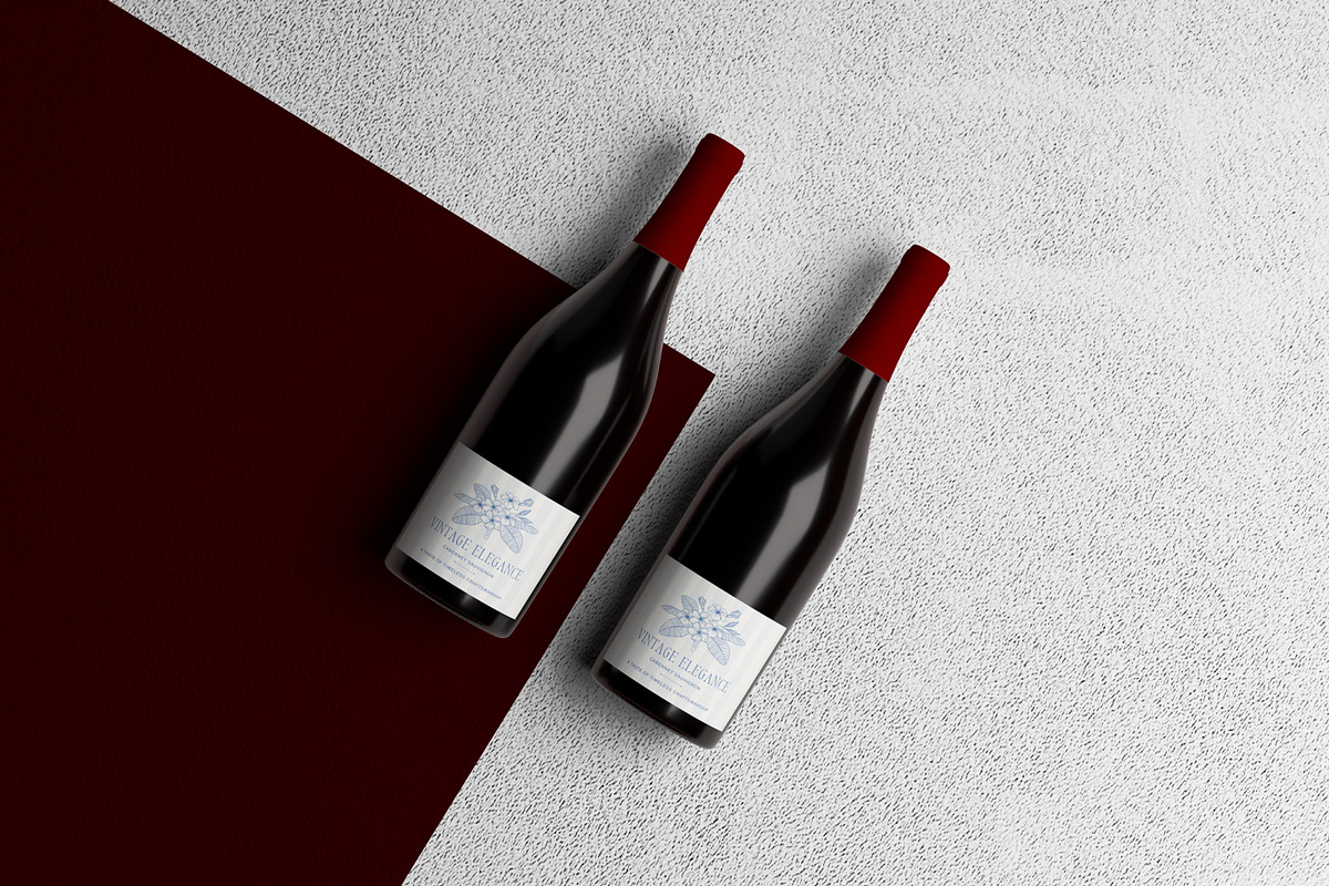 Wine Bottle Mockup With Environment, a Product Mockup by graphicook (Photo 2 of 5)