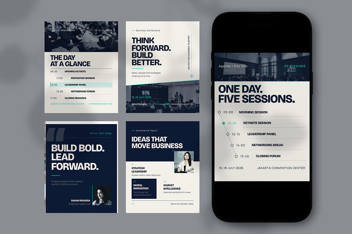 Business Conference Instagram Post, a Social Media Template by Pitchlook.Studio (Photo 3 of 3)