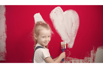 A little girl is drawing a white, a Person Photo by Barcelona_dreams