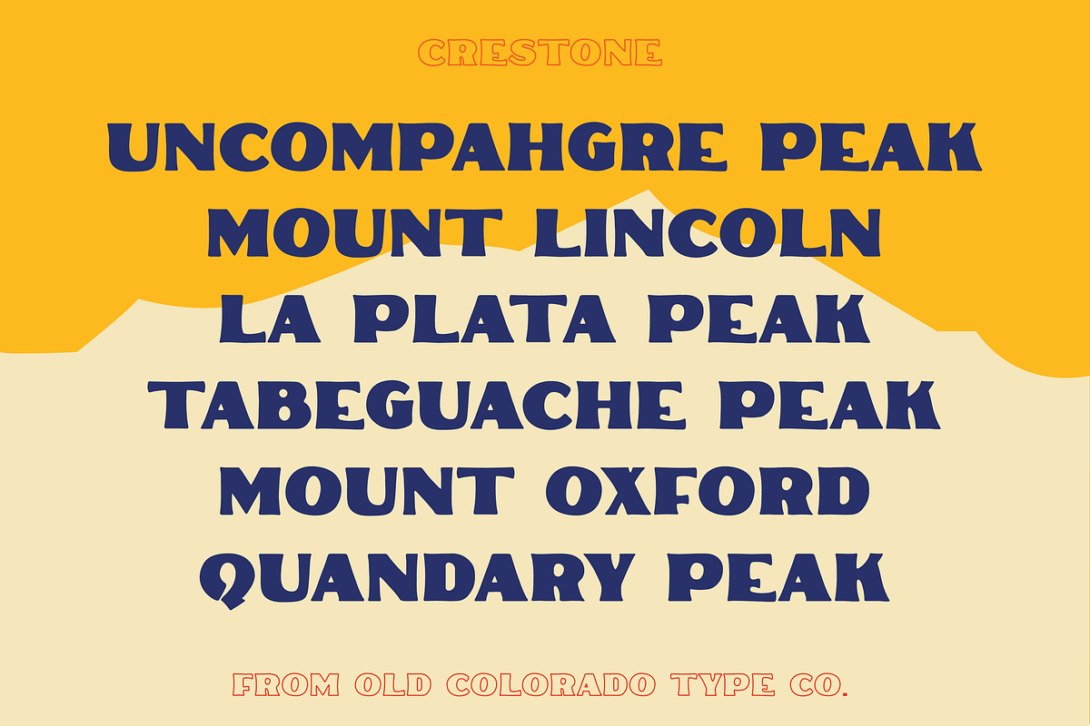 CRESTONE by Old Colorado Type Co., a Font by Old Colorado Type Co. (Photo 4 of 4)