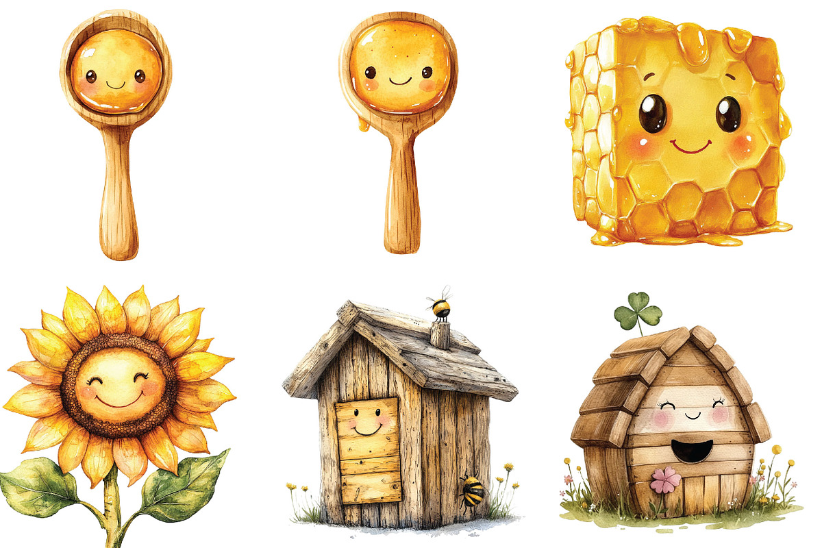 Golden Honeycomb Apiary Clipart, a Seasonal Illustration by Designking (Photo 5 of 5)